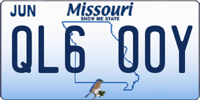 MO license plate QL6O0Y