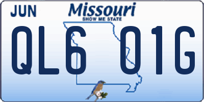 MO license plate QL6O1G