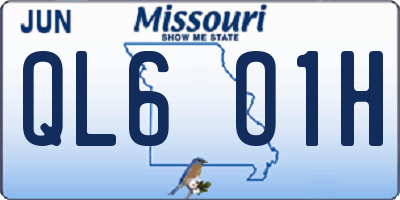MO license plate QL6O1H