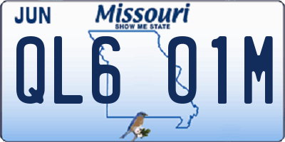 MO license plate QL6O1M