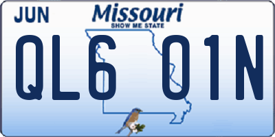 MO license plate QL6O1N