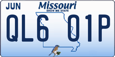 MO license plate QL6O1P
