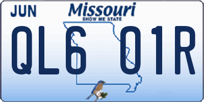 MO license plate QL6O1R