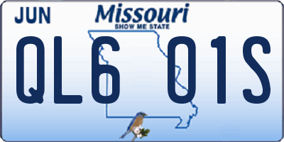 MO license plate QL6O1S