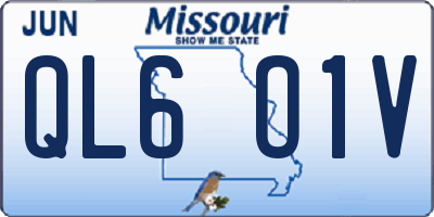 MO license plate QL6O1V