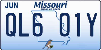 MO license plate QL6O1Y