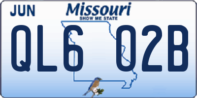 MO license plate QL6O2B