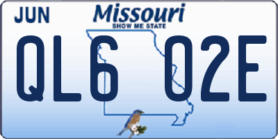 MO license plate QL6O2E