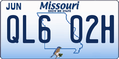 MO license plate QL6O2H