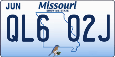 MO license plate QL6O2J