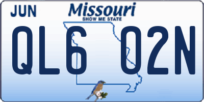 MO license plate QL6O2N