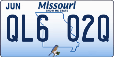 MO license plate QL6O2Q