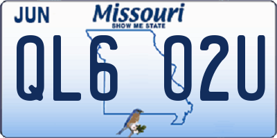 MO license plate QL6O2U