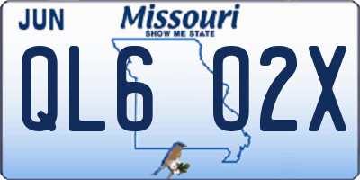 MO license plate QL6O2X