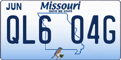 MO license plate QL6O4G