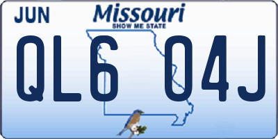 MO license plate QL6O4J