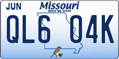 MO license plate QL6O4K