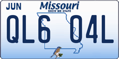 MO license plate QL6O4L
