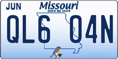 MO license plate QL6O4N