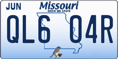 MO license plate QL6O4R