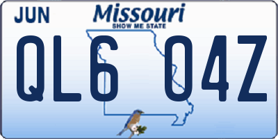 MO license plate QL6O4Z