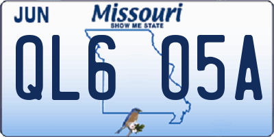 MO license plate QL6O5A