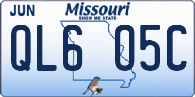 MO license plate QL6O5C
