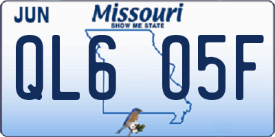 MO license plate QL6O5F