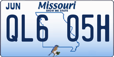 MO license plate QL6O5H
