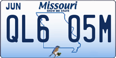MO license plate QL6O5M