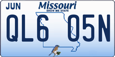 MO license plate QL6O5N