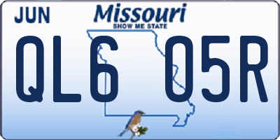 MO license plate QL6O5R