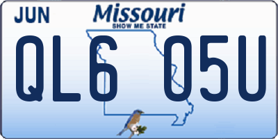 MO license plate QL6O5U