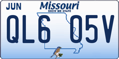 MO license plate QL6O5V