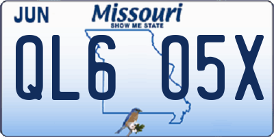 MO license plate QL6O5X