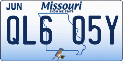 MO license plate QL6O5Y