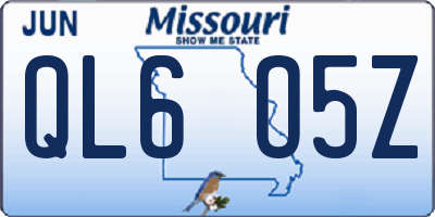 MO license plate QL6O5Z