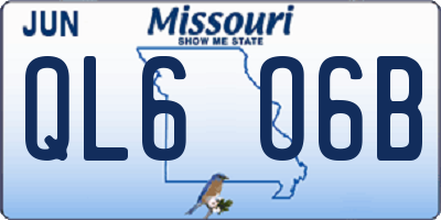 MO license plate QL6O6B