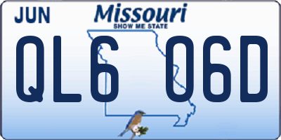 MO license plate QL6O6D