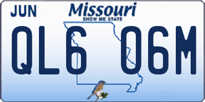 MO license plate QL6O6M