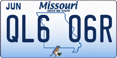 MO license plate QL6O6R