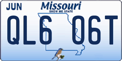 MO license plate QL6O6T