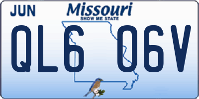 MO license plate QL6O6V