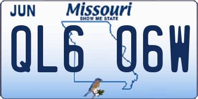 MO license plate QL6O6W