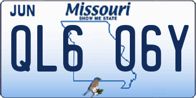 MO license plate QL6O6Y