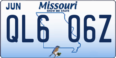 MO license plate QL6O6Z