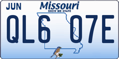 MO license plate QL6O7E