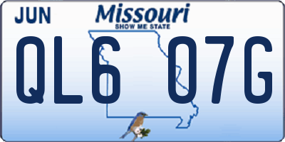 MO license plate QL6O7G