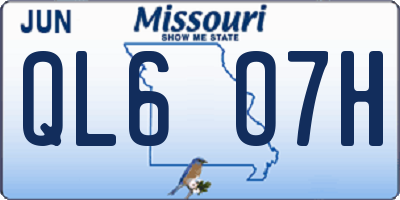 MO license plate QL6O7H