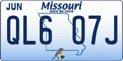 MO license plate QL6O7J